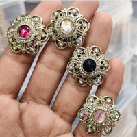 Manisha Jewellery Floral Crystal Stone Statement Ring for Women