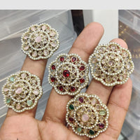 Manisha Jewellery Floral Pota Stone And Pearl Statement Ring for Women