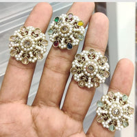 Manisha Jewellery Floral Pota Stone And Pearl Statement Ring for Women