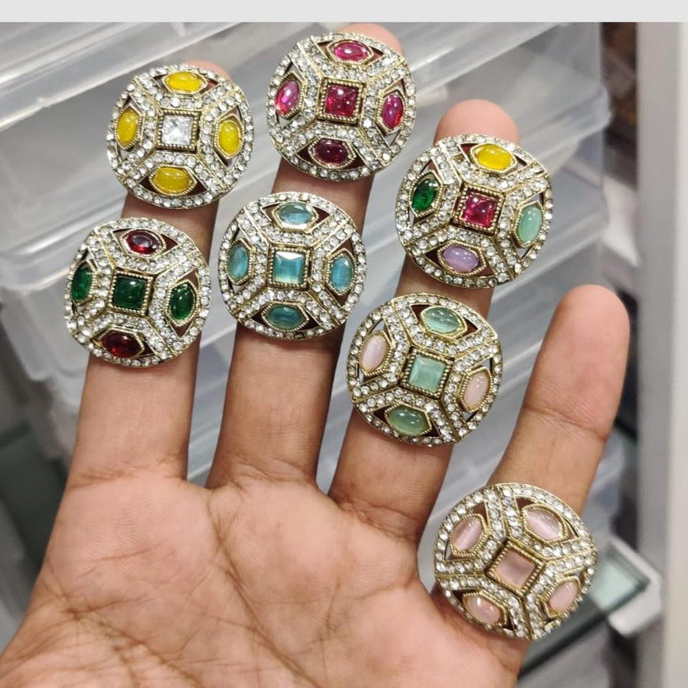 Manisha Jewellery  Crystal Stone And Pearl Statement Ring for Women