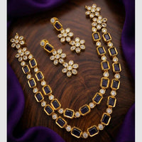 Manisha Jewellery Gold Plated Crystal Stone Double Necklace Set