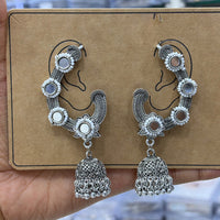 Manisha Jewellery Vintage Style Mirror And Pearl Ear cuff Jhumki Earrings