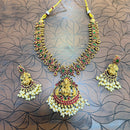 Manisha Jewellery Elegant Pota Stone And Pearl Temple Necklace Set