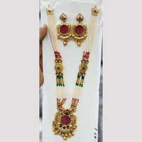 Manisha Jewellery Elegant Pota Stone And Pearl Long Necklace Set