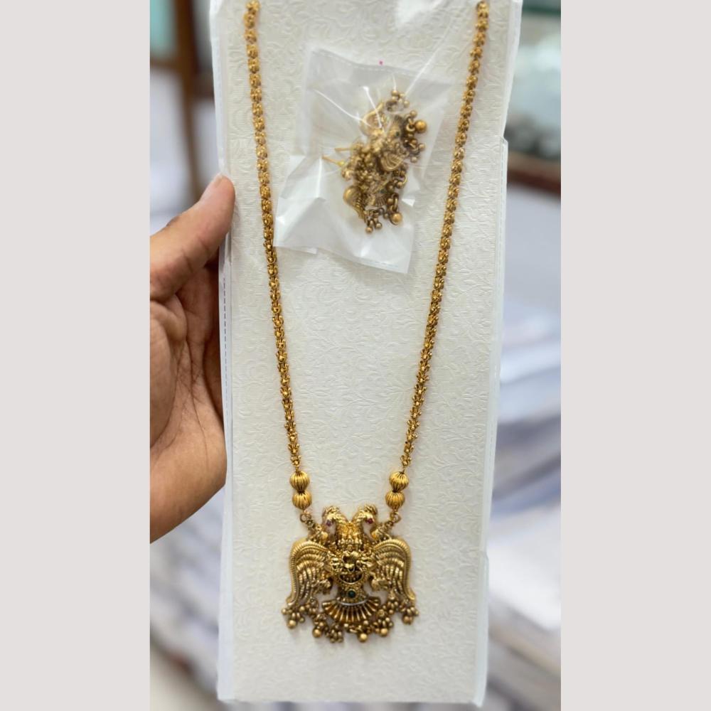 Manisha Jewellery Elegant Pota Stone And Pearl Long Necklace Set