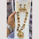 Manisha Jewellery Elegant Pota Stone And Pearl Meenakari Long Necklace Set
