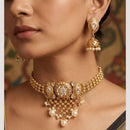 Manisha Jewellery Designer Pota Stone And Meenakari Choker Necklace Set