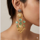 Manisha Jewellery 2Tone Plated Pota Stone And Pearls Dangler Earrings
