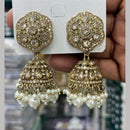 Manisha Jewellery Designer Crystal Stone And Pearl Jhumki Earrings