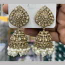 Manisha Jewellery Designer Crystal Stone And Pearl Jhumki Earrings