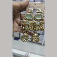 Manisha Jewellery Royal Ethnic Pota Stone And Ghungroo Jhumki Earrings