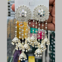 Manisha Jewellery Designer Mirror And Pearl Jhumki Earrings