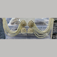 Manisha Jewellery Designer Kundan Stone And Pearl Kan Chain Jhumki Earrings