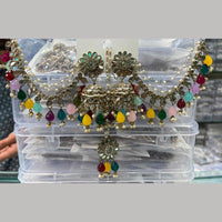 Manisha Jewellery Grand Mirror Beads Jhumki Earrings With Maangtikka
