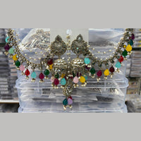Manisha Jewellery Grand Mirror Beads Jhumki Earrings With Maangtikka
