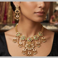 Manisha Jewellery Premium Pota Stone And Pearl Necklace Set