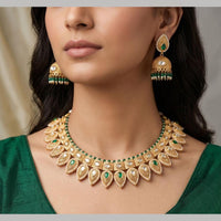 Manisha Jewellery Premium Pota Stone And Pearl Necklace Set