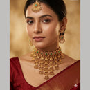 Manisha Jewellery Premium Pota Stone And Pearl Choker Necklace Set