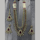 Manisha Jewellery Premium Pota Stone And Pearl Long Necklace Set