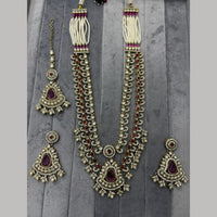 Manisha Jewellery Premium Pota Stone And Pearl Long Necklace Set