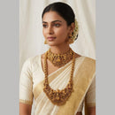 Manisha Jewellery Luxury Pota Stone And Pearl Temple Double Necklace Set