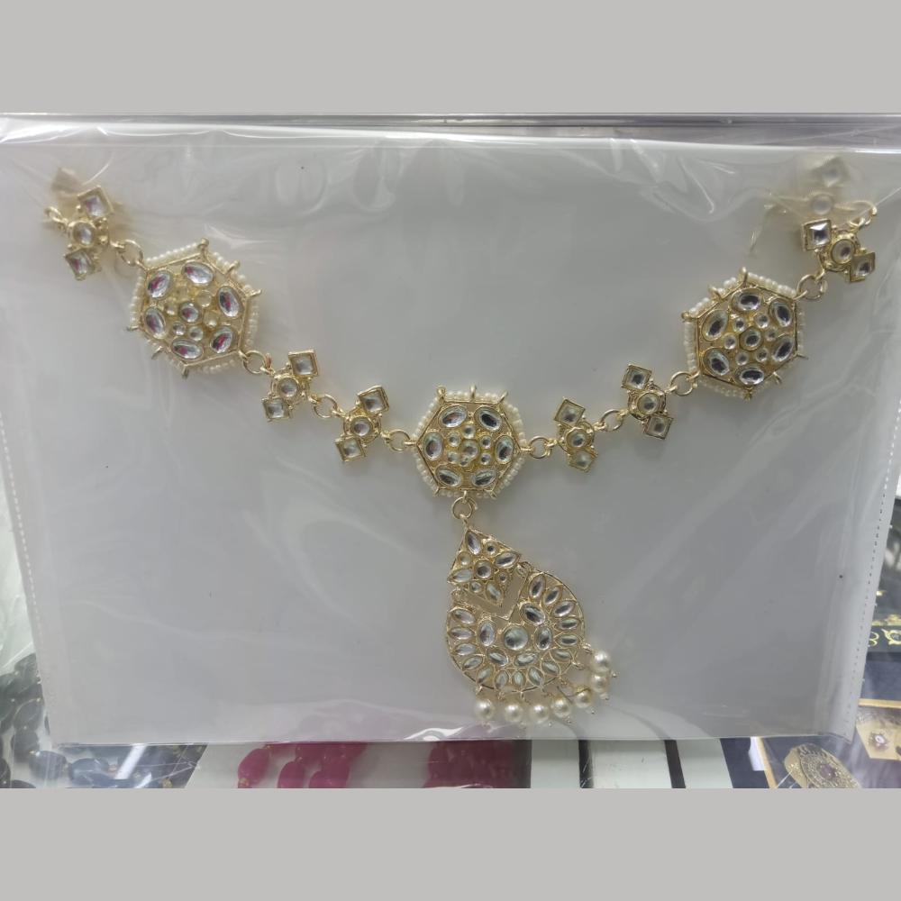Manisha Jewellery Premium Kundan Stone And Pearl Damini Maangtikka