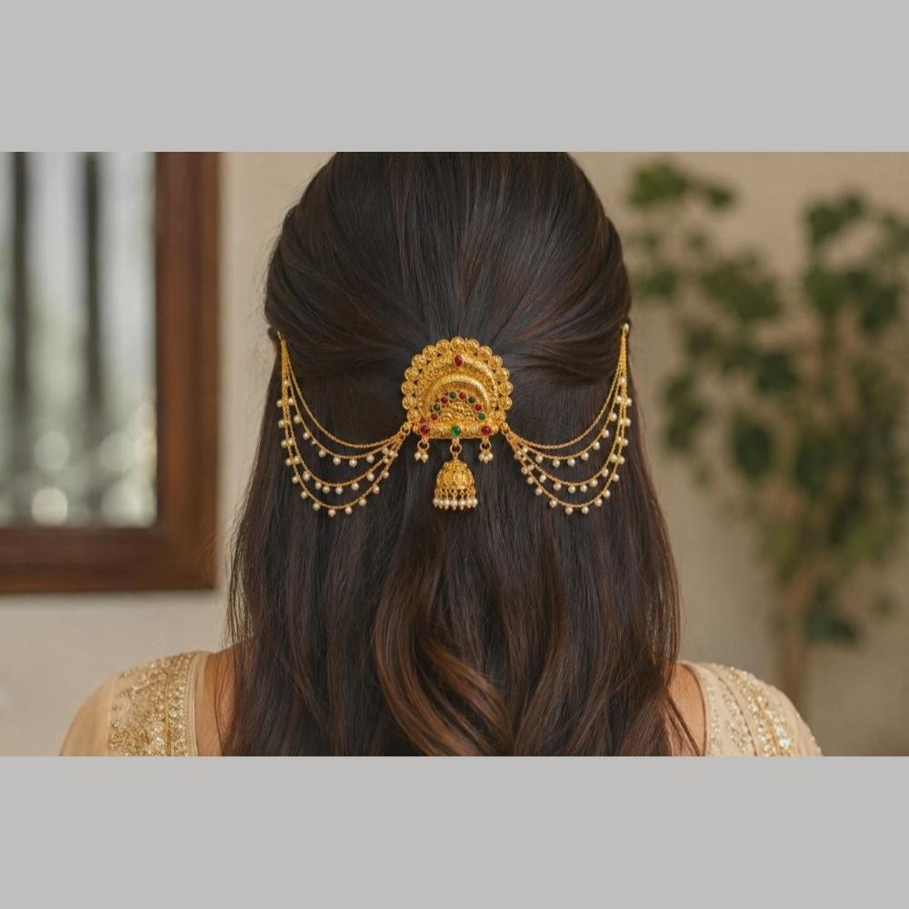 Manisha Jewellery Traditional Pota Stone And Pearl Hair Jewellery