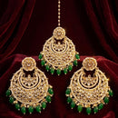 Manisha Jewellery Designer Crystal Stone Dangler Earrings with Matching Maangtikka