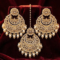 Manisha Jewellery Designer Crystal Stone Dangler Earrings with Matching Maangtikka