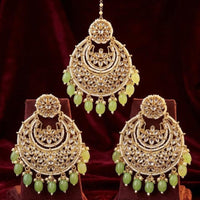 Manisha Jewellery Designer Crystal Stone Dangler Earrings with Matching Maangtikka