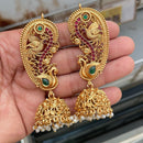 Manisha Pota Stone Gold Plated Peacock Ear Cuff Jhumki Earrings
