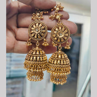 Manisha Gold Plated  Kan Chain Jhumki Earrings