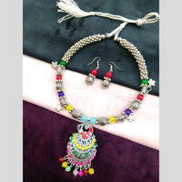 Manisha Jewellery Designer Oxidised Plated Meenakari And Beads Necklace Set