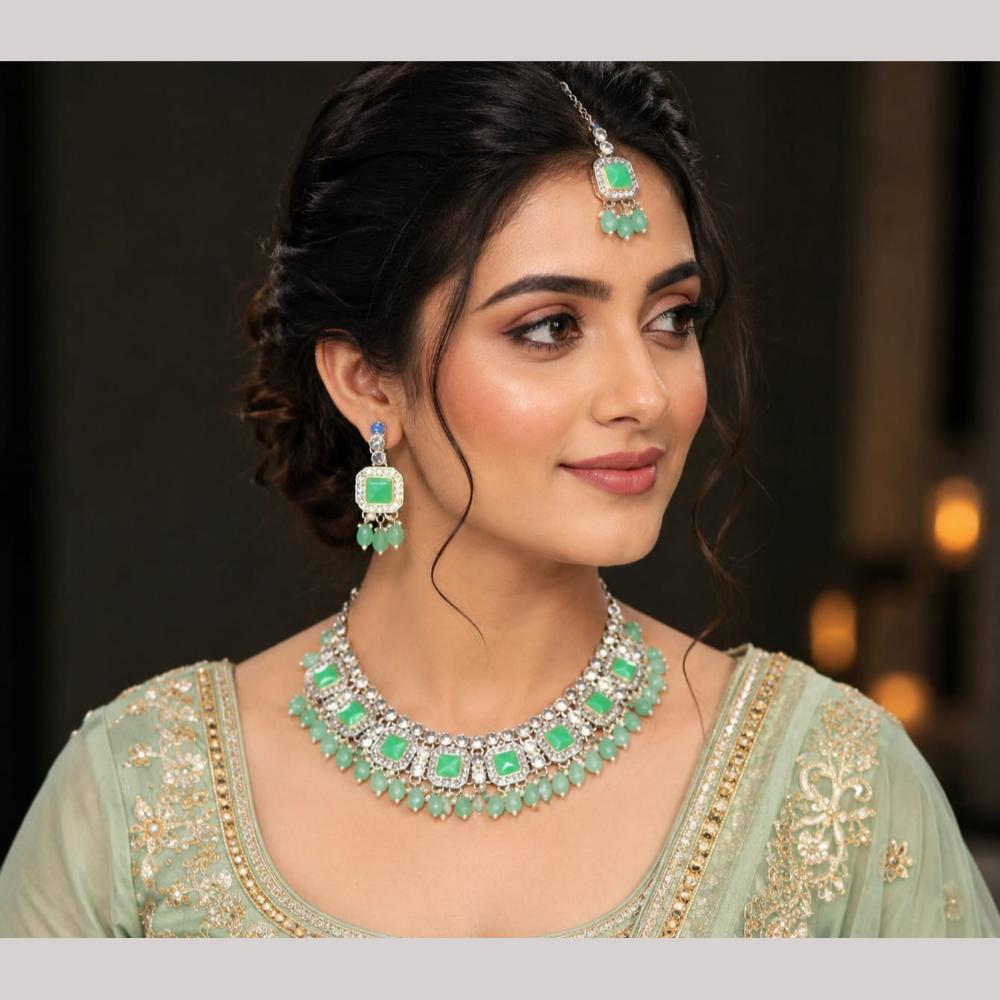 Manisha Jewellery Gold Plated Austrian Stone And Beads Necklace Set