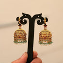 Manisha Jewellery Traditional Pota Stone And Pearl Temple Jhumki Earrings 