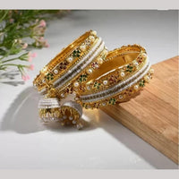Manisha Jewellery Luxury Meenakari And Pearl  Bangles Set