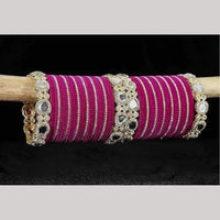 Manisha Jewellery Premium Kundan Stone And Velvet Bangles Set
