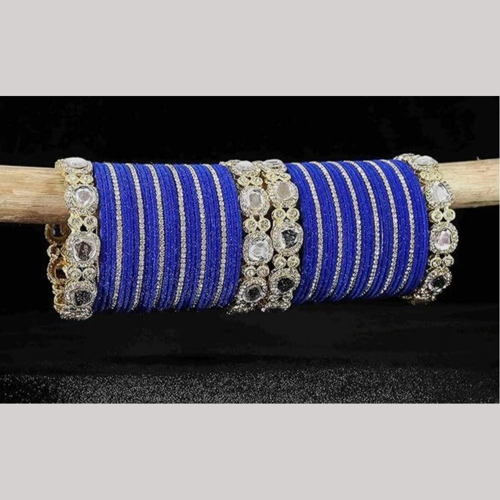 Manisha Jewellery Premium Kundan Stone And Velvet Bangles Set