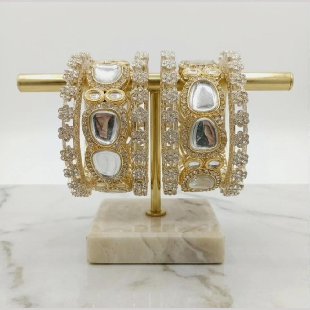 Manisha Jewellery Premium Austrian Stone And Kundan Stone Bangles Set