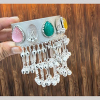 Manisha Jewellery Elegant Oxidiesd Plated Pota Stone And Pearl Openable Kada