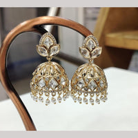 Manisha Jewellery Traditional Crystal Stone And Pearl Jhumki Earrings