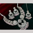Manisha Silver Plated Kundan Stone And Beads Necklace Set
