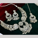 Manisha Silver Plated Kundan Stone And Beads Necklace Set