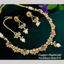 Manisha Gold Plated Crystal Stone And Pearl Necklace Set