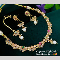 Manisha Gold Plated Crystal Stone And Pearl Necklace Set