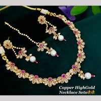 Manisha Gold Plated Crystal Stone And Pearl Necklace Set