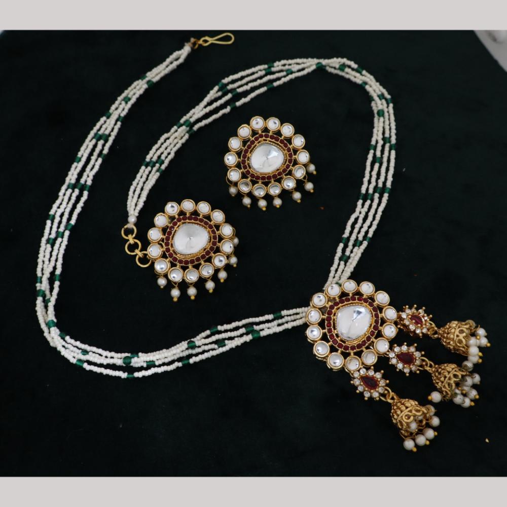 Manisha Gold Plated Kundan And Pota Stone Necklace Set