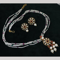 Manisha Gold Plated Kundan And Pota Stone Necklace Set