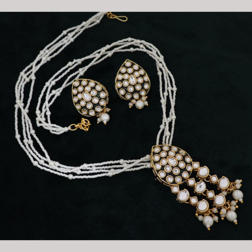 Manisha Gold Plated Kundan And Pota Stone Necklace Set