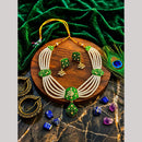 Manisha Gold Plated Austrian Stone And Meenakari Peacock Necklace Set